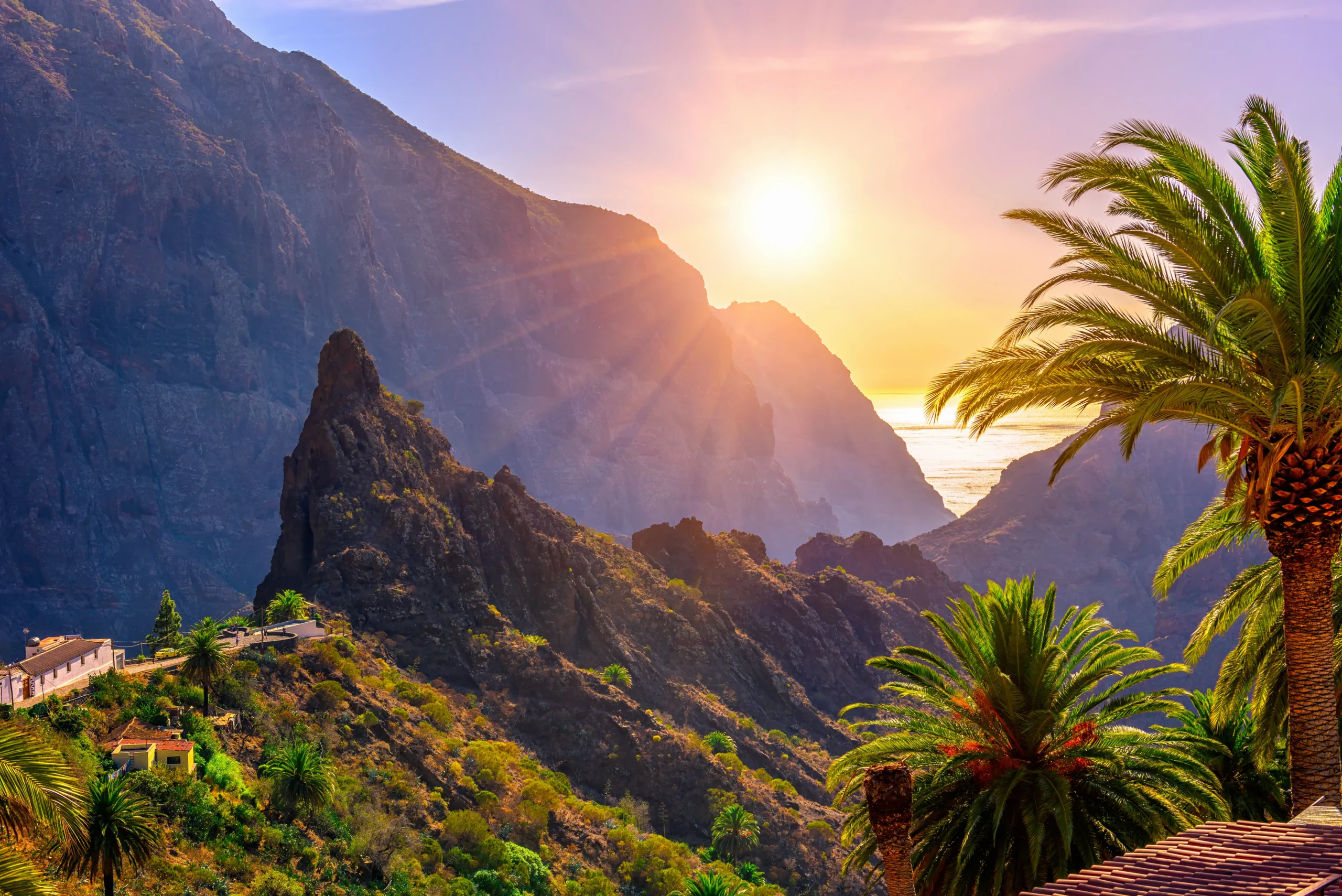 sunset over mountains in Tenerife